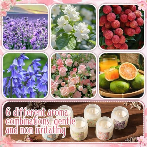 Conelist 24 Pack Scented Candles Gift Set Flowers Soy Wax Candle for Home 3.5 oz 360 Hour Burn, Candle Gift for Men Women, Scents of Lavender/Rose/Orange/Gardenia/White Tea Orchid - Image 4
