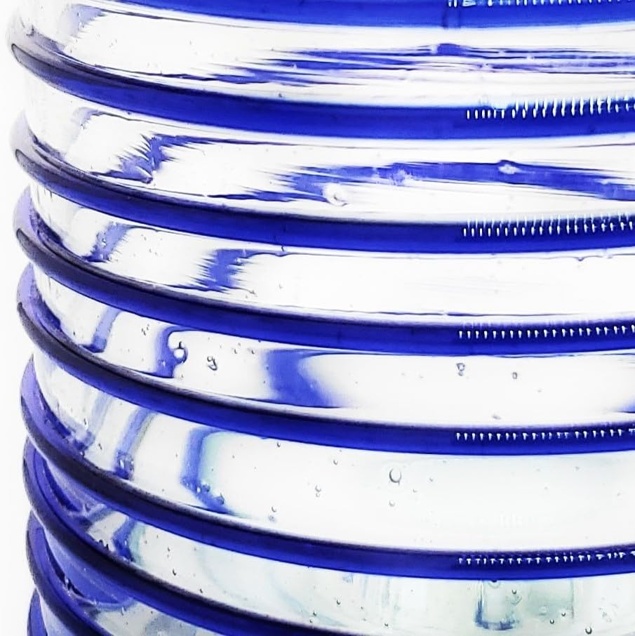 Cobalt Blue Spiral 14 oz Drinking Glasses (set of 6), Recycled Glass, Lead-free, Toxin-Free (Drinking) - Image 3