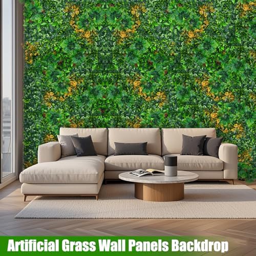 Artificial Grass Wall Panels, 20"x20" 12pcs Greenery Backdrop - Image 4