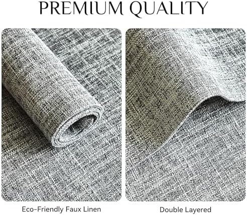 Softalker Faux Linen Cloth Placemats Set of 8-12 x 18 Inch, Ash Grey - Image 4