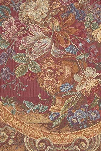 Decorative Floral in Vase Burgundy Tapestry Wall Hanging 14 x 12 in - Image 2