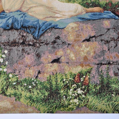 AureoMadis Neoclassical Woven Tapestry Wall Hanging | Henryk Siemiradzki An Idyll Art, Jacquard Woven Vintage Wall Decor with TC Backing, Classical Roman/Greek Tapestries Dual Rod Pocket 41.5"x28.5" (Classical: Two Women on a Stone Wall) - Image 4