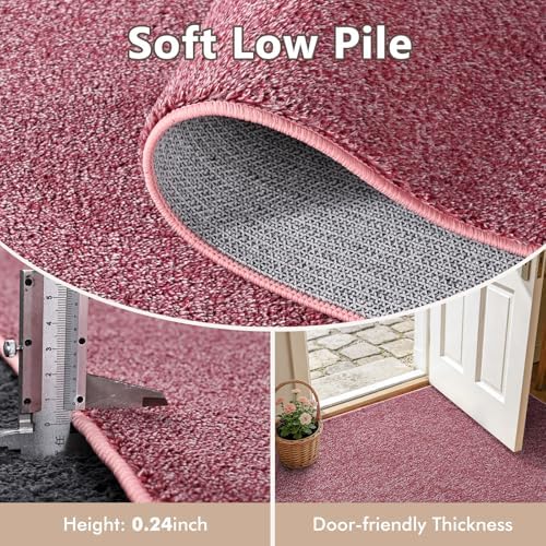 2x10 Red/White Runner Rug Washable Non-Slip for Kitchen Hallway Bathroom - Image 5
