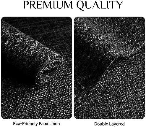 Softalker Faux Linen Cloth Placemats Set of 12-12 x 18 Inch, Black - Image 4