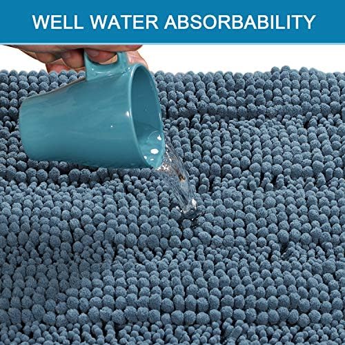 H.VERSAILTEX Bathroom Rugs Bath Mat Runner Rug Non Slip Kitchen Rug Extra Long Bath Rug Runners Oversized 59" x 20" Absorbent Washable Dry Fast Plush Area Rug for Bathroom/Bedroom - Stone Blue - Image 5