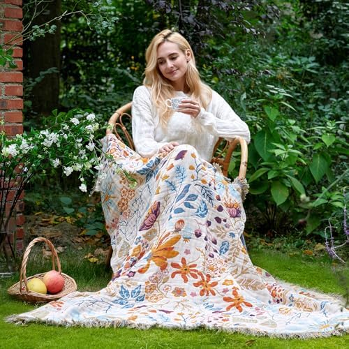LUTBM Boho Throw Blanket for Couch 50"x60", Cotton Decorative Bed Throws - Image 2