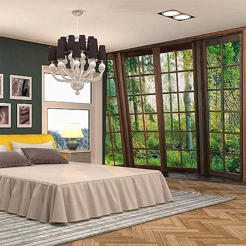 Green Forest Window Tapestry Natural Scenery Tapestry for Bedroom 80" X 60" - Image 3