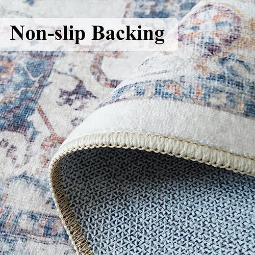 Hallway Washable Runner Rug - 3x6 Kitchen Rugs Entryway Rug Runner Vintage Soft Floor Mat Non Slip Indoor Farmhouse Carpet for Bathroom Living Room Bedroom (3 X 6, Brick) - Image 3