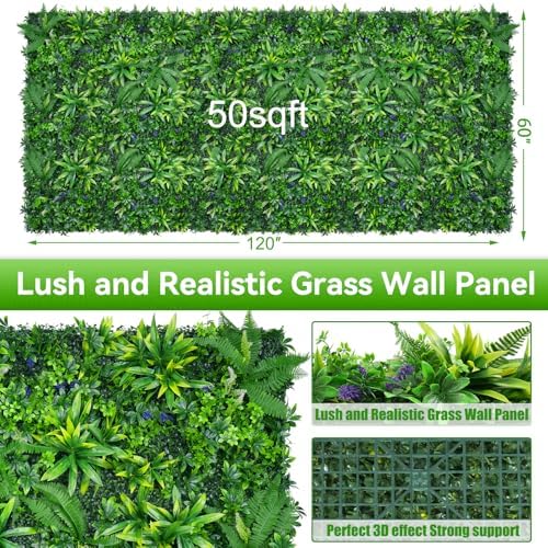Grass Wall Panels 60"x120"(50 SQFT) UV-Anti Hedge Boxwood Roll - Image 2