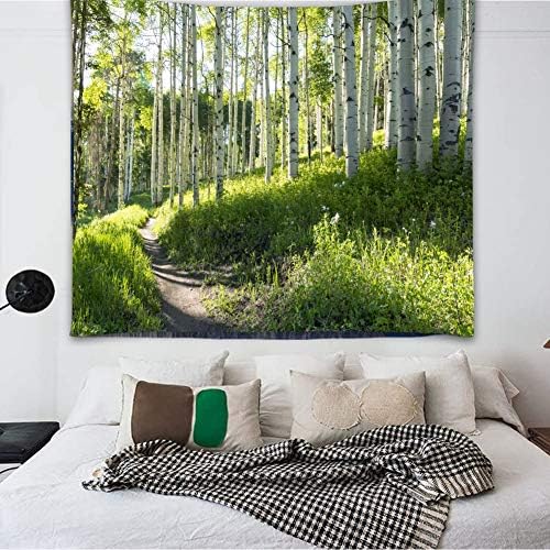 Forest Trail Wall Hanging Tapestry W80"xL60", Nature Tree Landscape Decor - Image 4