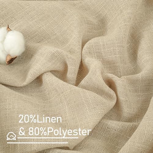 LAMIT Cafe Linen Curtains for Kitchen Window Over Silk 34 x 24 Inch - Image 2