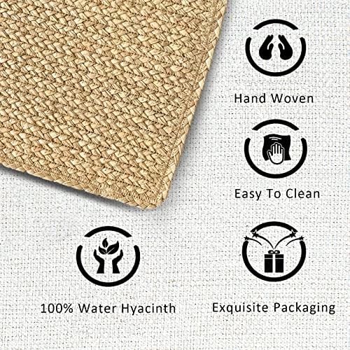 Woven Placemats One Table Runner 36 Inches Long Rattan Placemat Rectangle Runners Natural Wicker Heavy Braided Straw Place Mats Braided Outdoor Placemats for Patio Table, 35.83 X 12.99inch - Image 2