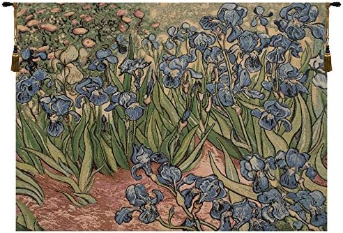 Vincent Van Gogh Iris Small Vintage Tapestry Wall Hanging 25 x 35 in by CCharlotteHomeFurnishings
