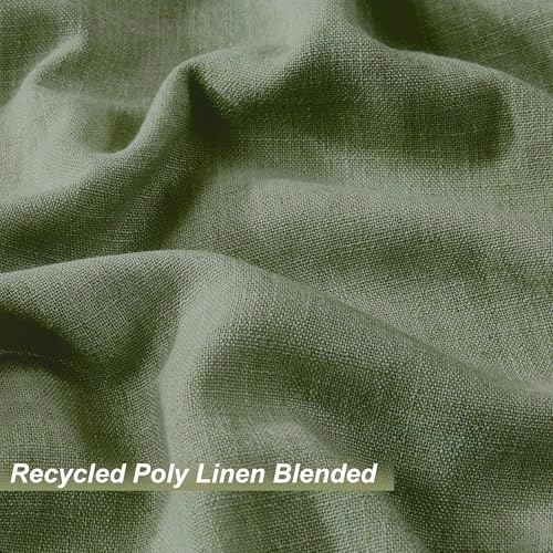 Vision Home Dark Green Pinch Pleated Full Blackout Curtains Linen Blended Room Darkening Curtain Panels 84 inch for Living Room Bedroom Thermal Insulated Pinch Pleat Drapes with Hooks 40" Wx84 Lx2 - Image 4