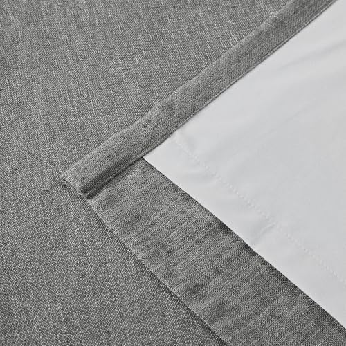 Vision Home Pinch Pleated Dark Grey Blackout Curtains 90 inch Linen Blended Room Darkening Drapes with Thermal Insulation & Back Tab Hooks for Bedroom Living Room, 40" Wx90 L 2 Panels - Image 6