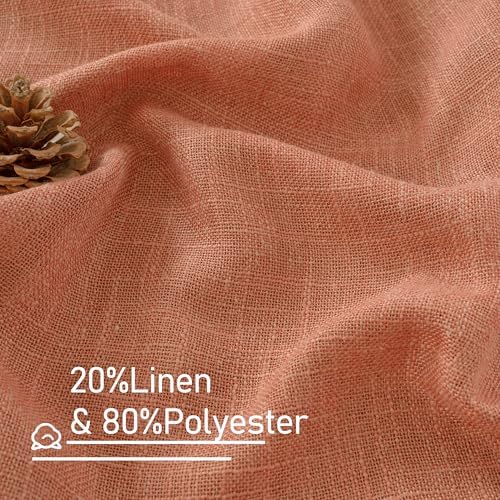LAMIT Short Window Linen Curtains 36 Inch Length 2 Panels, 34x36 Inch - Image 2