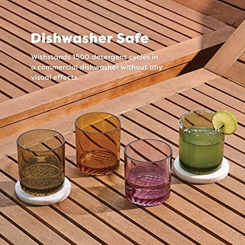 TOSSWARE RESERVE 12oz Old Fashioned - Color Series SET OF 4, Premium Quality, Tritan Dishwasher Safe & Heat Resistant Unbreakable Plastic Whiskey Glasses - Image 4