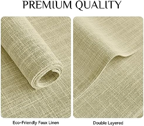 Softalker Faux Linen Cloth Placemats Set of 6-12 x 18 Inch, Light Linen - Image 4