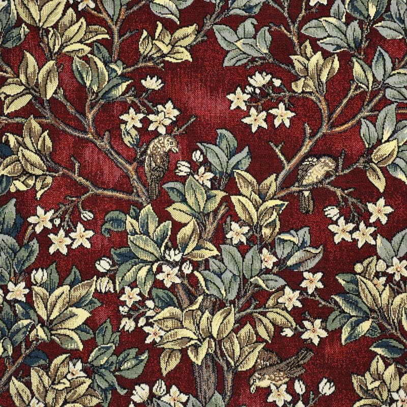 Aubelin Tapestry Small Ruby William Morris Tree of Life Fine Art Tapestry Wall Hanging Size 35"x27" - Image 5