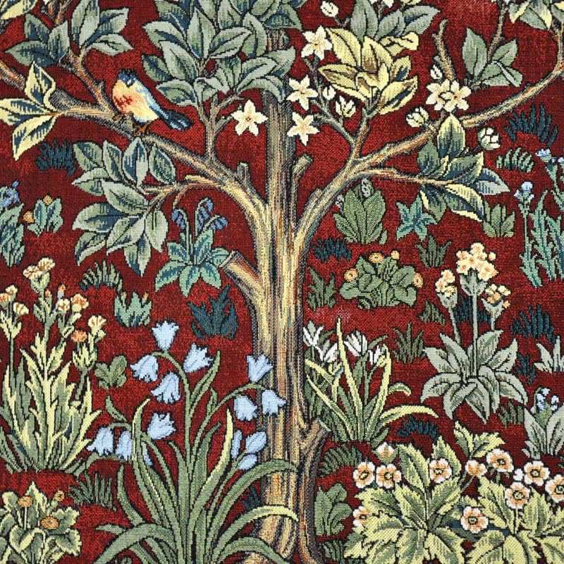 Aubelin Tapestry Small Ruby William Morris Tree of Life Fine Art Tapestry Wall Hanging Size 35"x27" - Image 6